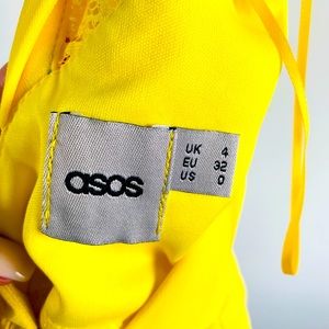 Asos Lace Insert Halter Dress Yellow